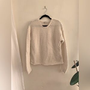 Madewell open stitch cream summer sweater sz. Small cotton blend